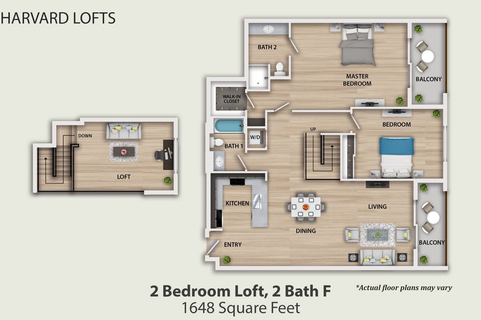 2 Bedroom + Loft F Floor Plan 13